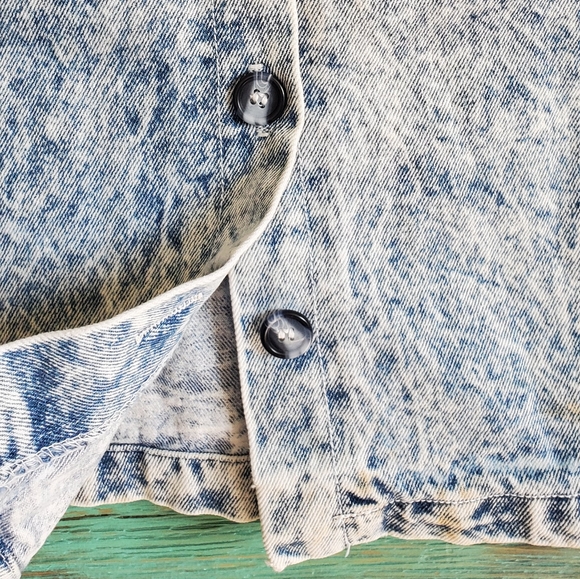 VINTAGE PARIS BLUES ACID WASH SKIRT - Picture 12 of 12